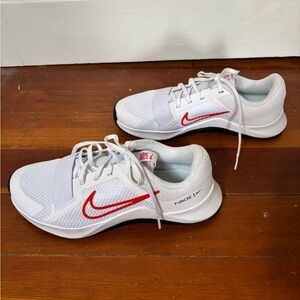 Nike White and Red Athletic Sneakers